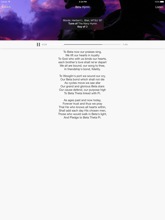 Beta Tunes (Beta Theta Pi) iPad screenshot 2 - Education app