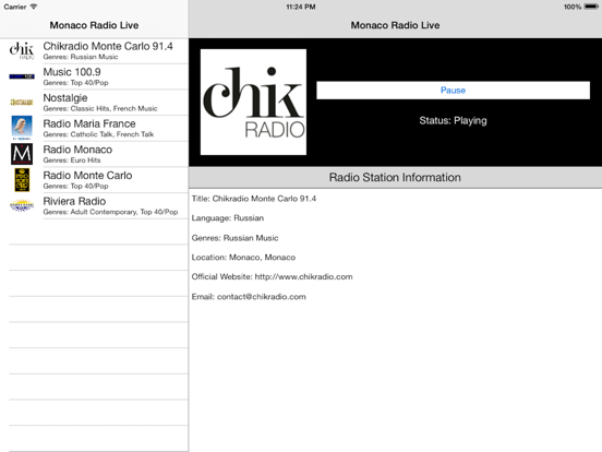 Monaco Radio Live Player (French / le français) iPad screenshot