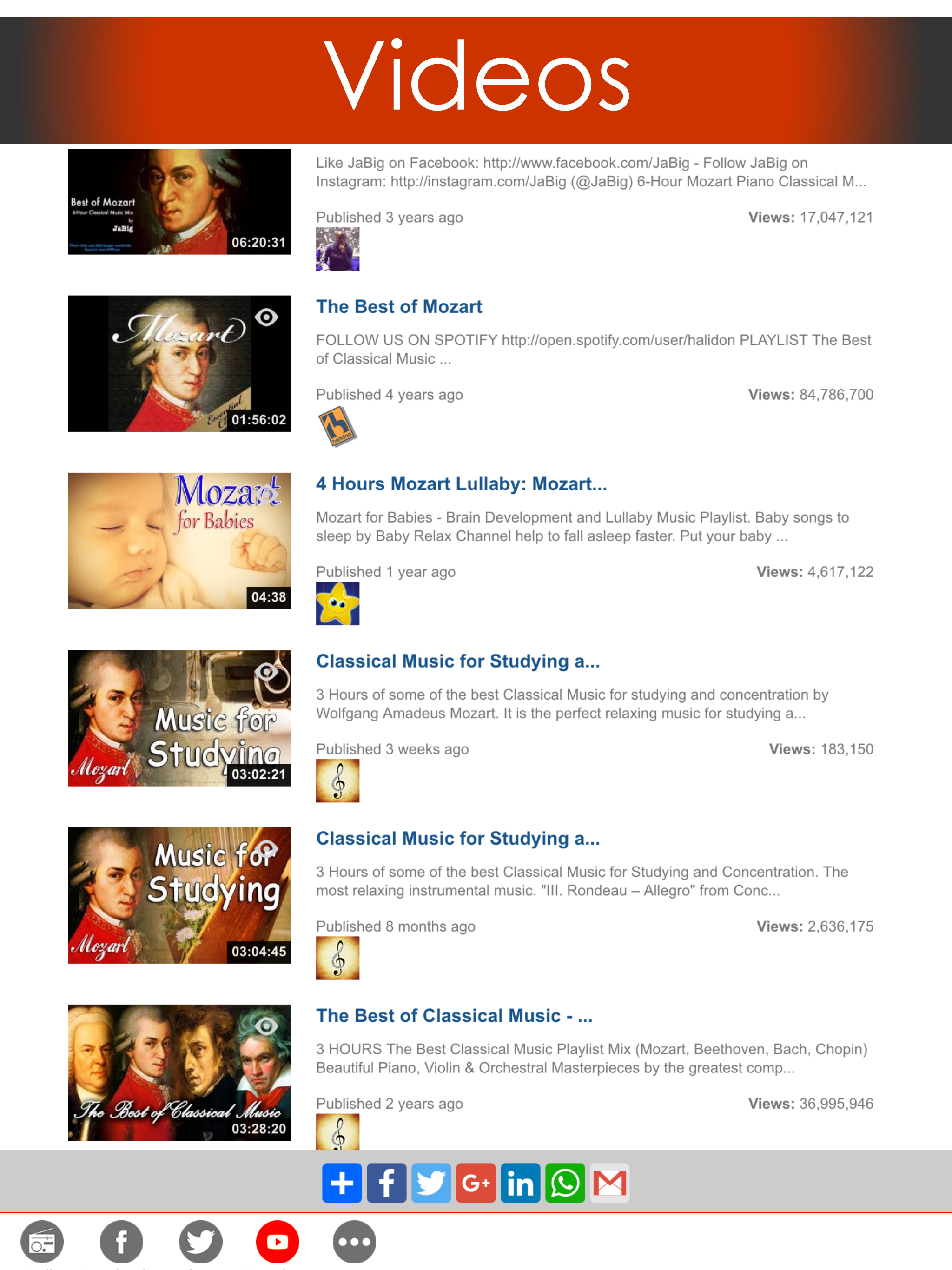Mozart classic music online library - Listen to mozart concertos , sonatas , symphonies from live radio FM stations screenshot 8