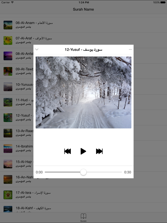 Yaser Al dousari - Quran mp3 - ياسر الدوسري iPad screenshot 4 - Book app