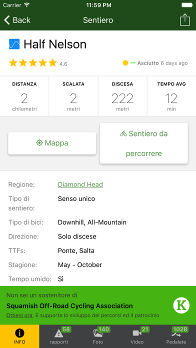 Trailforks Schermata dell'app