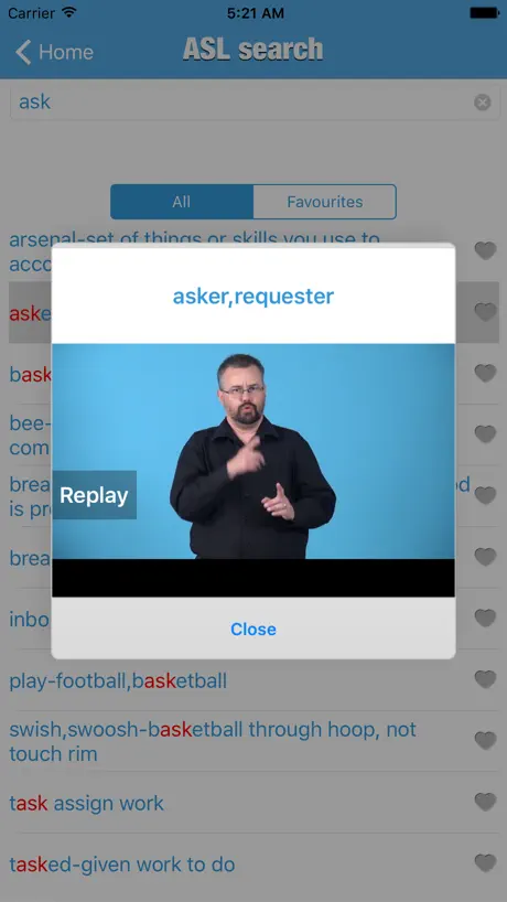 ASL video dictionary