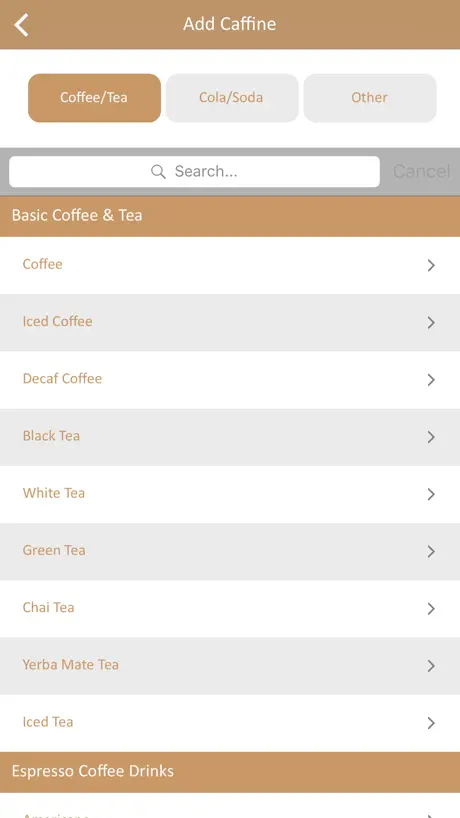 Caffeine Tracker - Track Caffeine in Body