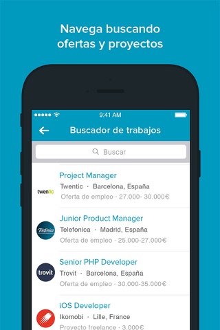 Nubelo - Ofertas de empleo y trabajo freelance para programadores, diseñadores y expertos en marketing. screenshot 4