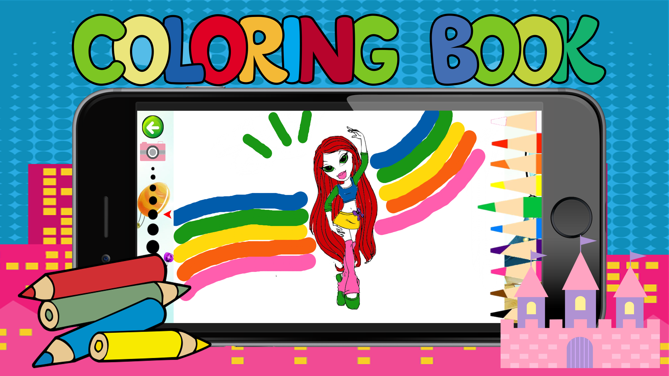 All girl princess games free crayon coloring games for toddlers screenshot 3