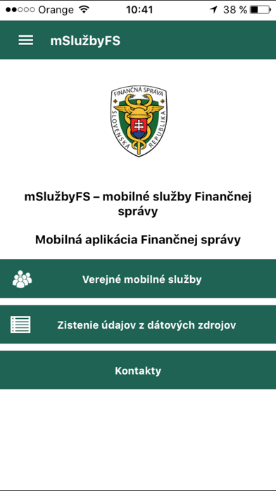 Info služby Finančnej správy Screenshot