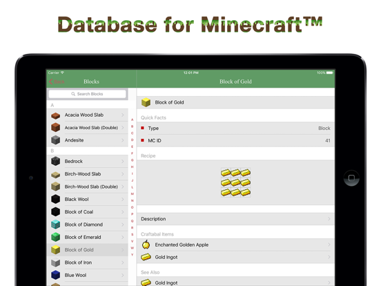 Screenshot #4 pour Database for Minecraft - Pocket Edition