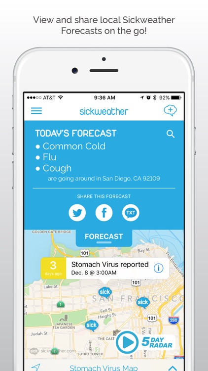 Sickweather - local illness tracker, maps & alerts
