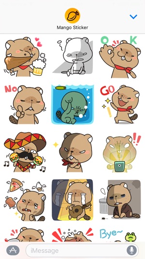 Grumpy Mr. Beaver - Mango Sticker(圖2)-速報App
