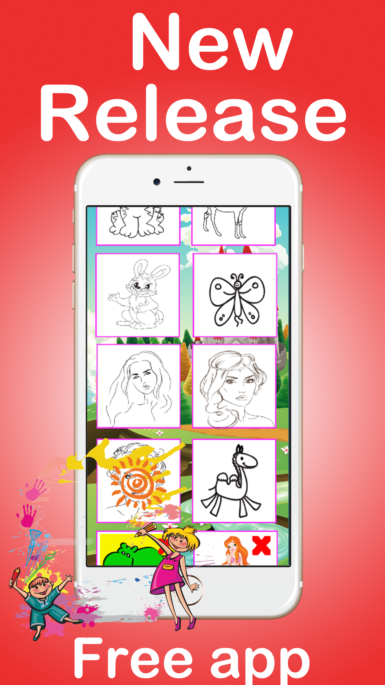 Girls Princess Coloring Pages Education Game screenshot 3