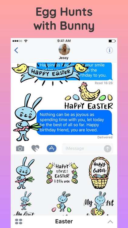 Happy Easter Bunny & Egg Emoji