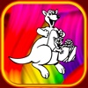 land animal coloring book kangaroo show for kid