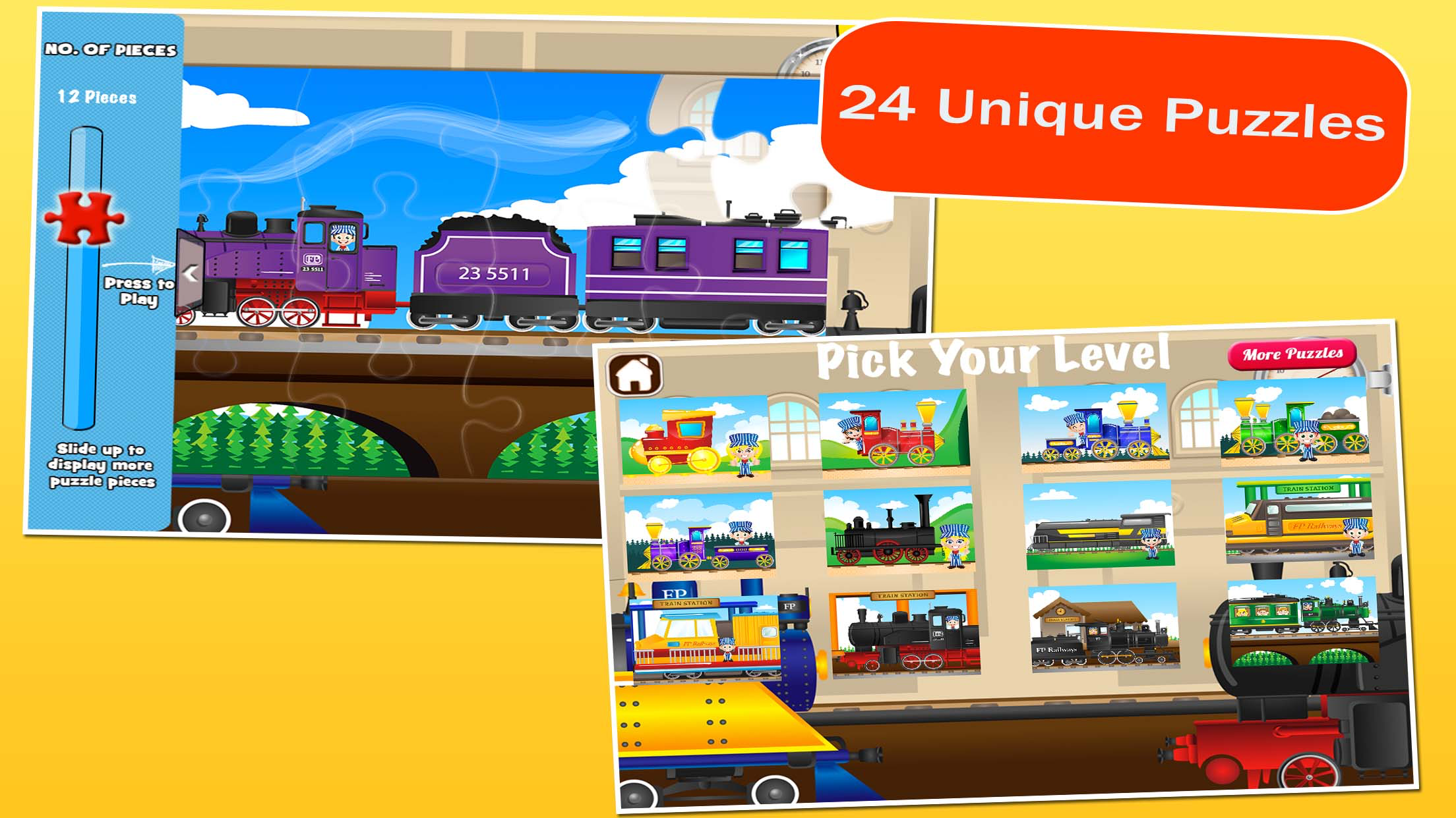 Locomotives: Train Puzzles for Kids