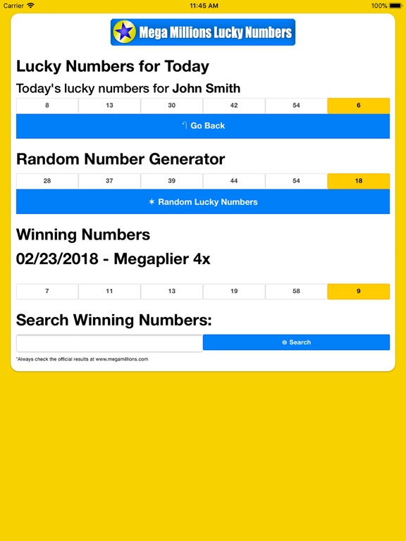 Screenshot #4 pour Mega Millions Lucky Numbers