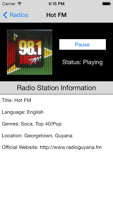 Guyana Radio Live Player (Georgetown / English) iPhone screenshot 5 - Entertainment app