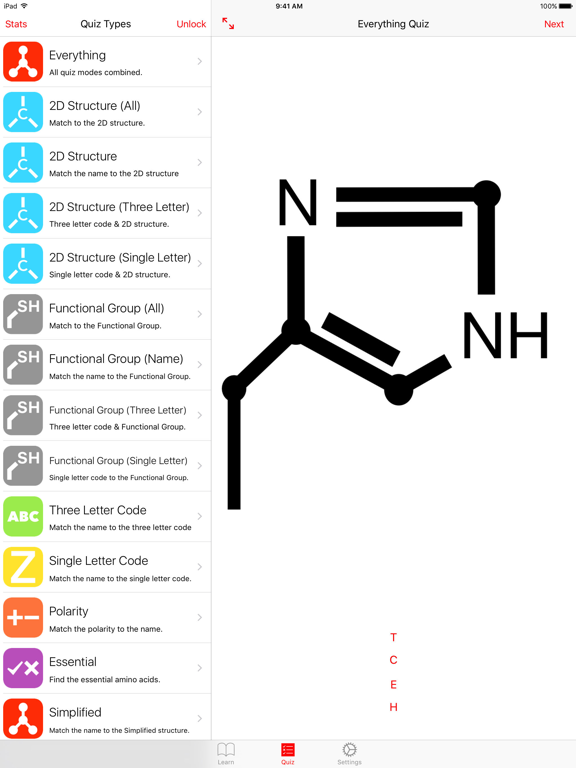 Amino Acid Guide iPad screenshot 2 - Education app