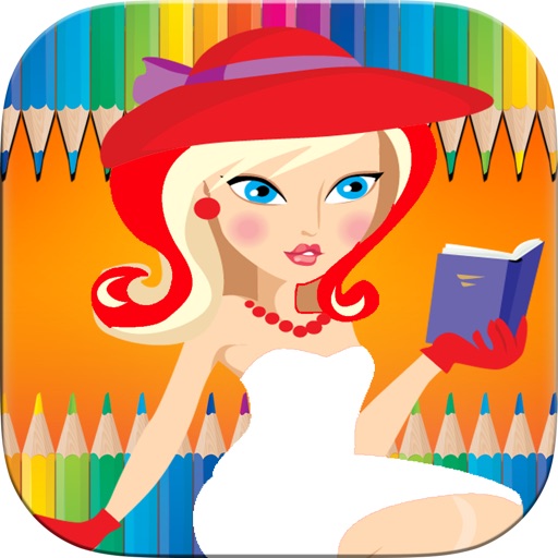 A princess girl Coloring Book icon