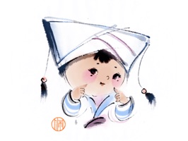 Provide unique and cute stickers/Emoji hand-drawn with Chinese Ink Wash