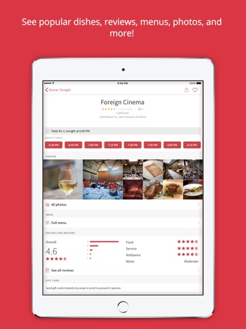 OpenTable screenshot 3