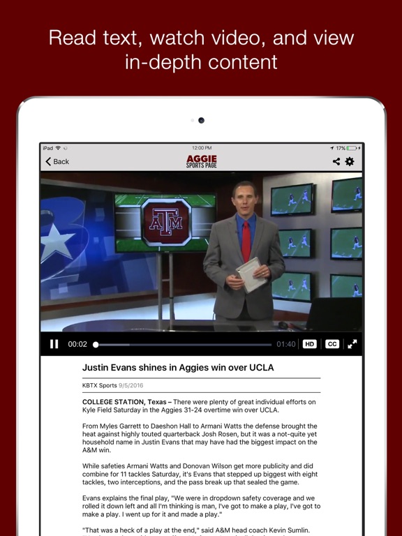 Aggie Sports Page iPad screenshot 4 - Sports app