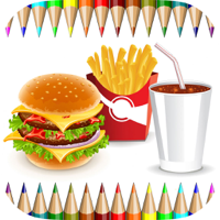 Food Coloring Book for Adults and Kids Learn to color and draw a fast food rice and more
