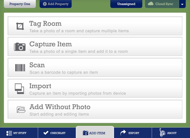 Liberty Mutual Home Gallery® - Household Inventory for iPad