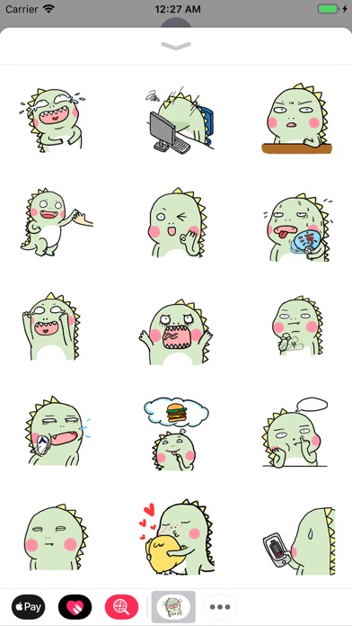 Green Dino Animated Stickers screenshot 2