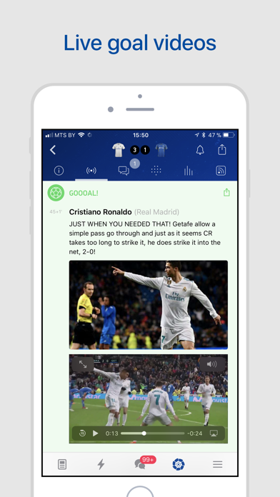 Real Live – Live Scores, Results & News for Madrid Team Fans Screenshot 2