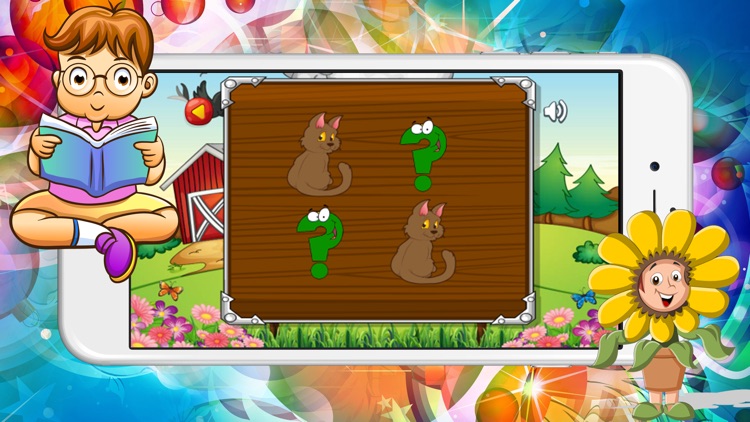 Cute cat trainer matching childrens preschool toddler : Educational training and match learning games for boys and girls for free