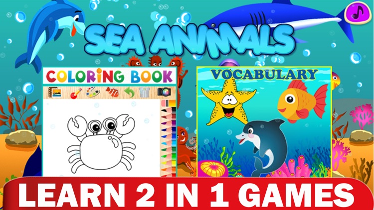 Coloring Sea Animal Vocabulary