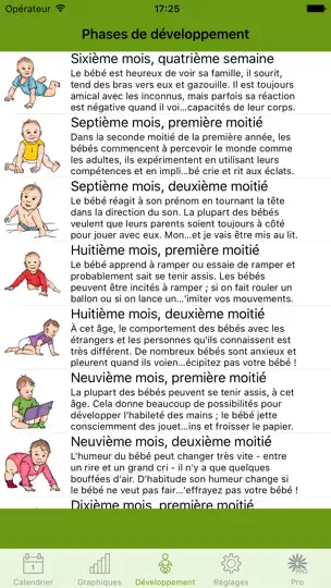 Capture d'écran de Calendrier WomanLog Bébé sur iPhone 4
