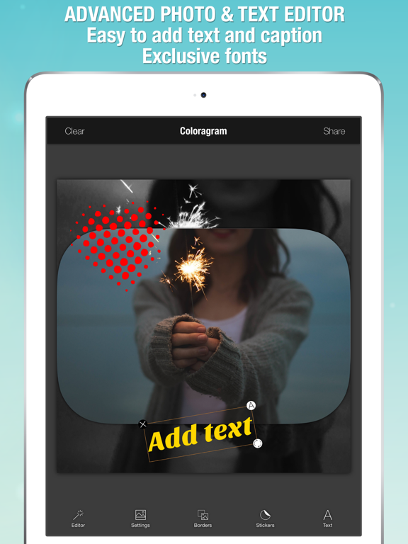 Coloragram - Layout And Post Entire Photo With Awesome Background. iPad screenshot 5 - Photo & Video app
