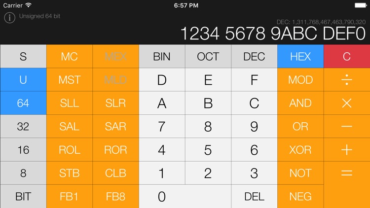 Hex Calc - simple pocket calculator