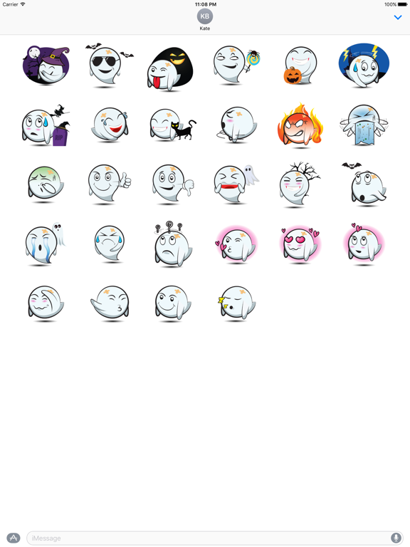 Screenshot #4 pour Cute Halloween Ghost - Sticker Pack for iMessage