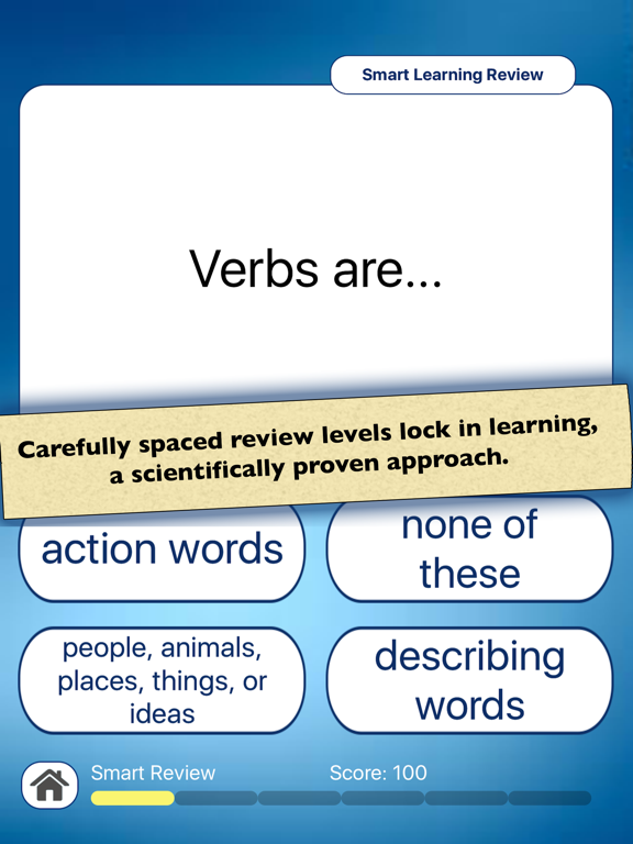 Nouns & Verbs Teaching Quiz iPad screenshot 4 - Games app