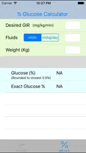 Multidrip Glucose Infusion Rate Calculator screenshot #1 for iPhone