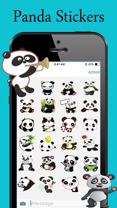 Lovely Panda Stickers & Emojis screenshot 2