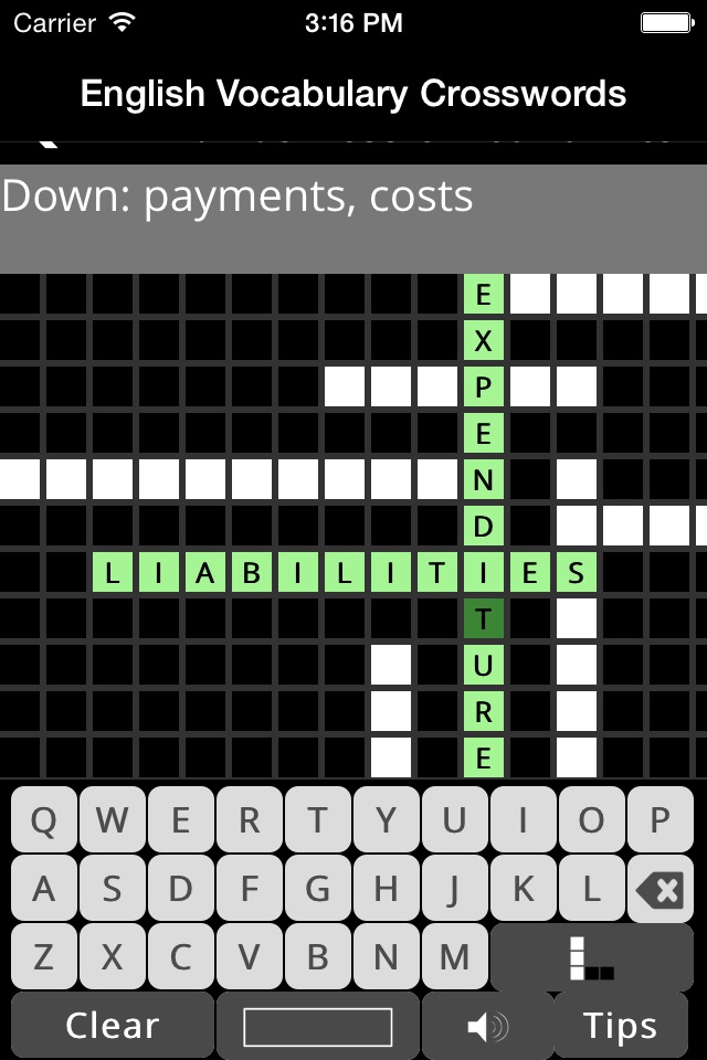 English Vocabulary Crosswords screenshot 4