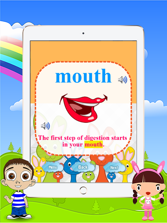 Body Parts Reading Vocabulary for Kindergarten iPad screenshot