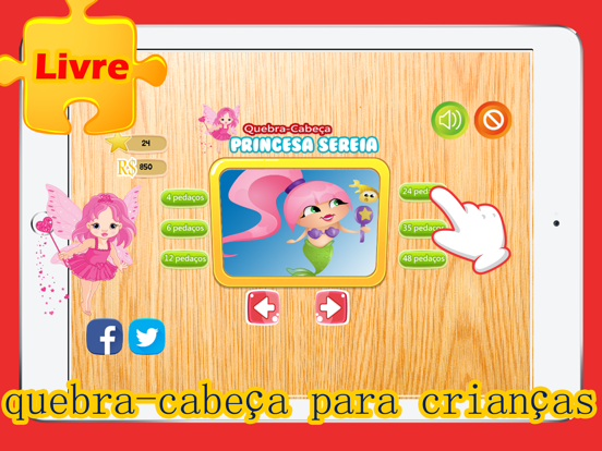Quebra-Cabeça da Princesa Sereia no Jogos Educativos Grátis para Crianças e Jardim de Infância iPad screenshot