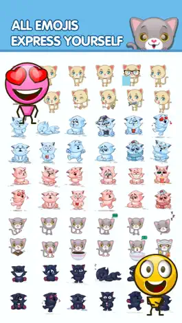 Game screenshot Smily Cat Emoji Me Meaning Sending Blue Keyboard mod apk