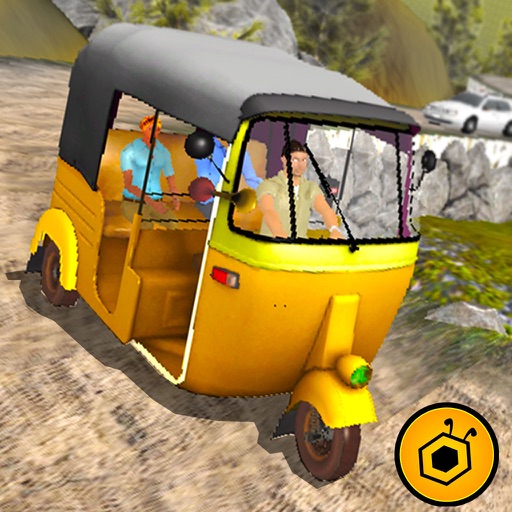 Off road tuk tuk auto rickshaw driving 3D simulator free 2016 - Take tourists to their destinations through hilly tracks