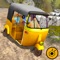 Off road tuk tuk auto rickshaw driving 3D simulator free 2016 - Take tourists to their destinations through hilly tracks