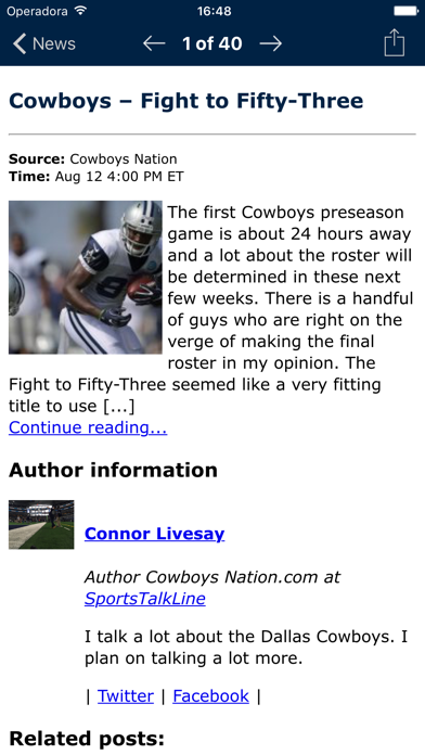 Screenshot #2 pour Football News - Dallas Cowboys