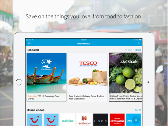 vouchercloud iPad app afbeelding 1