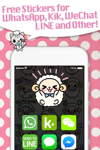 Kawaii Stickers for WhatsApp and WeChat - Adding cute free Stickers! screenshot 4