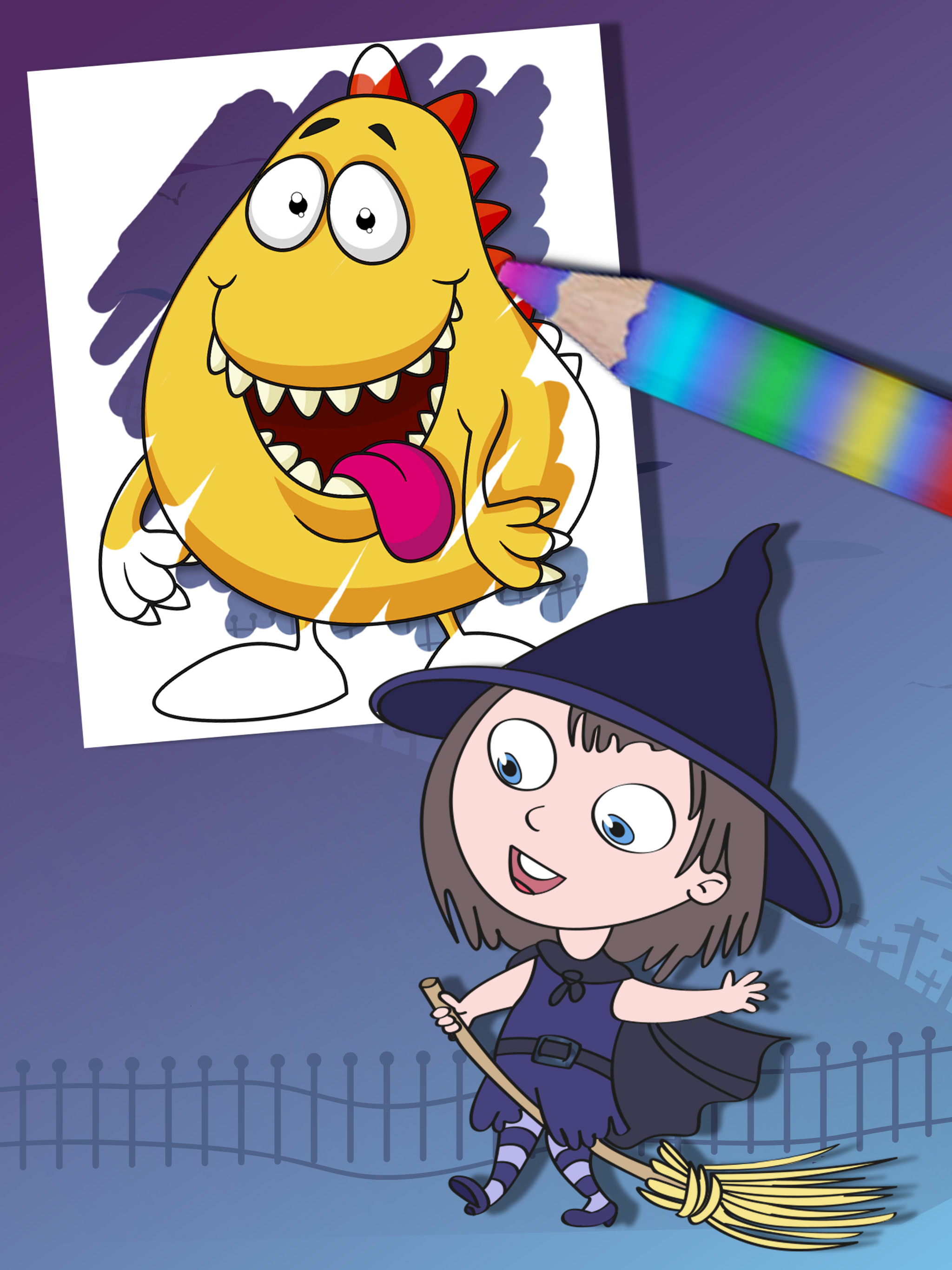 Halloween coloring pages – Paint monsters & zombie