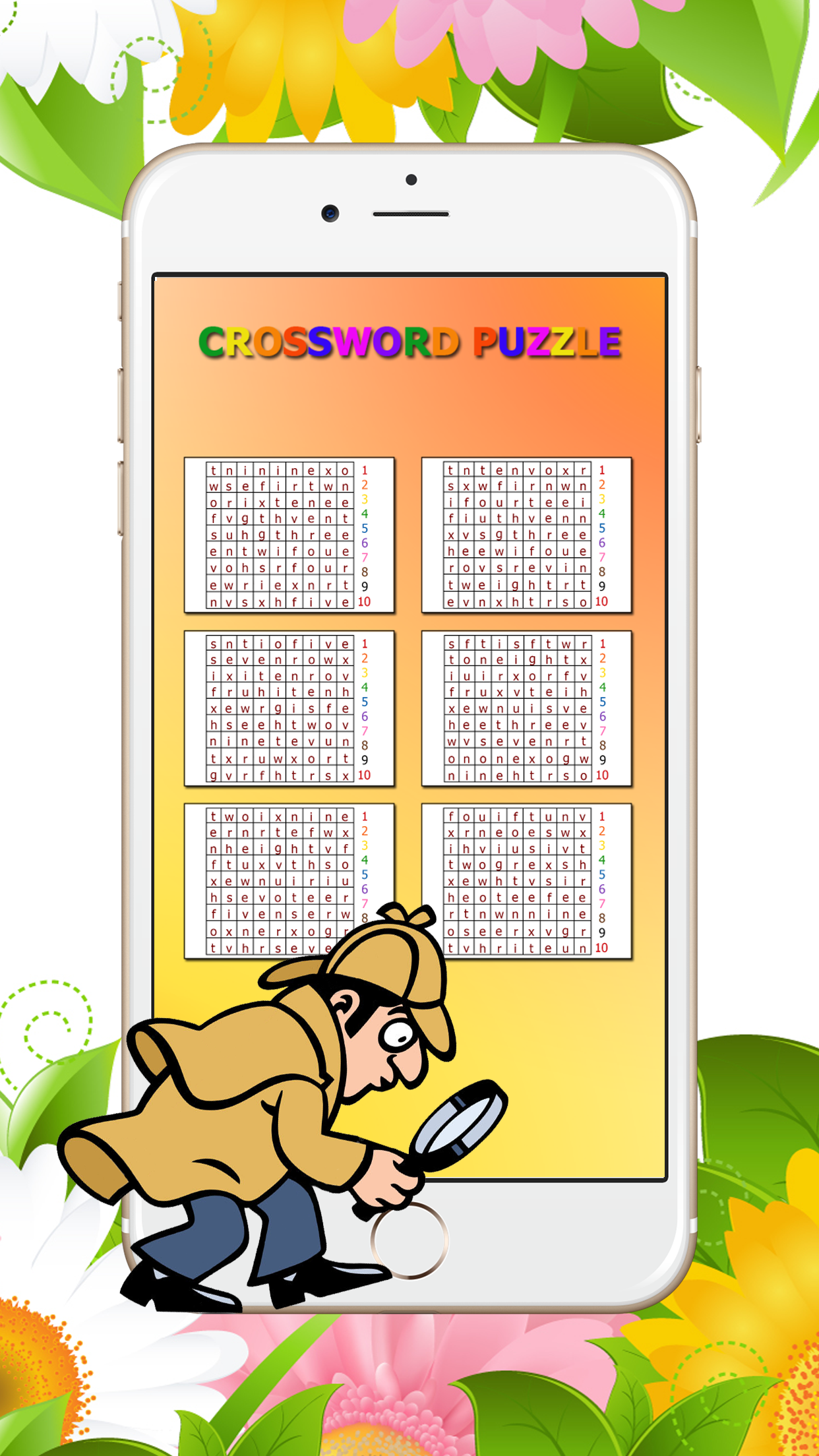 Crossword Puzzle Numbers: Games Word Search 1-10 in the space by paint screenshot 3
