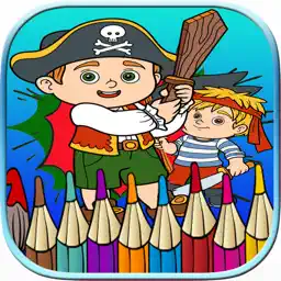 Pirate coloringbook kids free - Captain Jake ship for firstgrade app icon