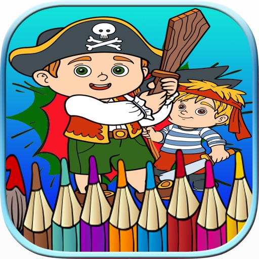 Pirate coloringbook kids free - Captain Jake ship for firstgrade icon